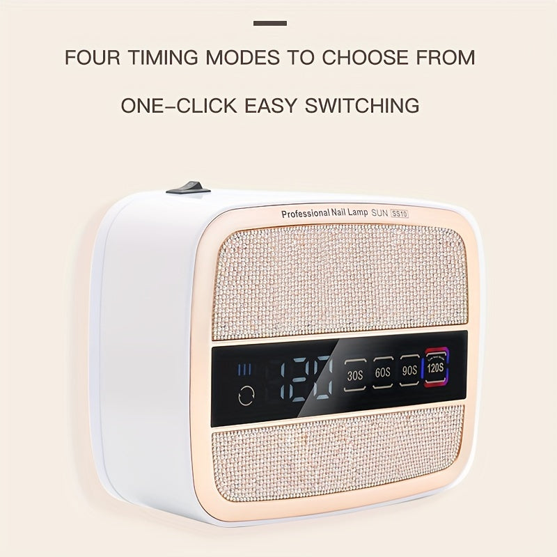 SS10 Lámpara de Uñas Recargable Inalámbrica de 168W - Secado Rápido, 4 Ajustes de Temporizador, Control Táctil y Sensor Automático - Uñas de Calidad Salón en Casa