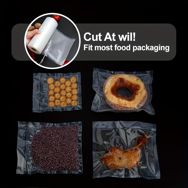 1 Rollo de 5M de Envoltura de Alimentos con Sellado de Vacío - Tamaños Variados para Carne Fresca, Mariscos y Verduras | Fácil de Cortar y Sellar, Un Artículo Esencial para el Almacenamiento de Alimentos, Bolsas de Conservación de Alimentos con Envoltura