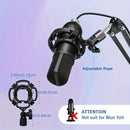 Soporte de micrófono profesional, soporte de brazo con giro para micrófono, adecuado para Blue Yeti QuadCast S, SoloCast, Snowball AM8 y otros micrófonos, con filtro de pop, montaje de choque y sujeción de cable.
