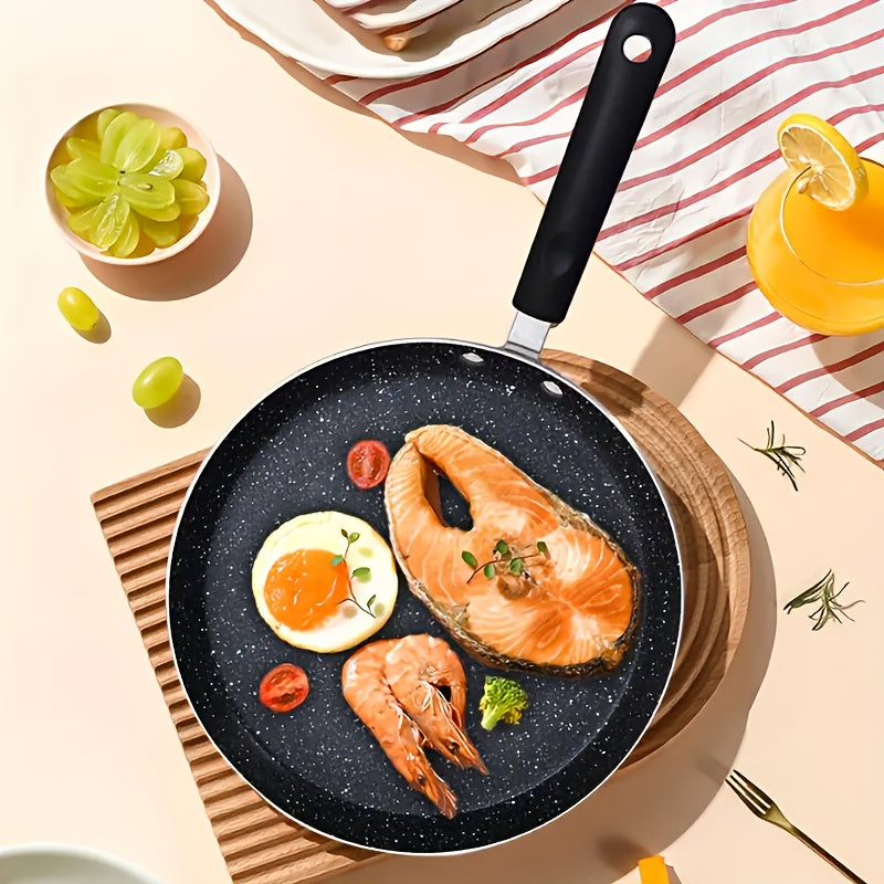 SHAON Sartén para Crêpes de 10 pulgadas Antiadherente, Aluminio Negro, Mango Resistente al Calor, Versátil para Gas, Eléctrico, Cocedor de Arroz, Ideal para Tortillas, Bistecs, Huevos Revueltos y Más, Esenciales para el Desayuno | Sartén Elegante para Cr