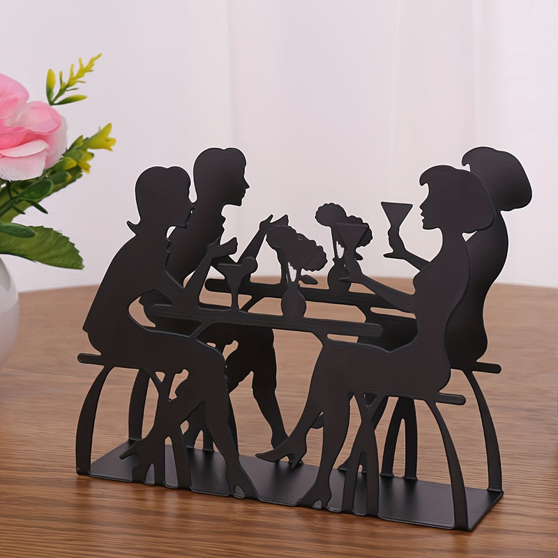 1 Unidad, Servilletero De Hierro Con Carácter Oscuro Y Blanco, Mesa, Restaurante, Cafetería, Hotel, Oficina, Baño, Fiesta, Boda, Servilletero, Decoración Del Hogar