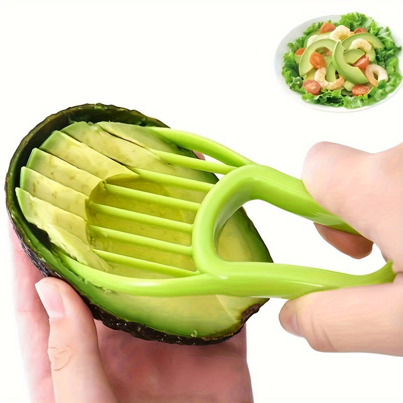 Cortador y Pelador de Aguacate 2 en 1 - Gadget de Cocina Multifuncional para Preparación Fácil, Polipropileno Duradero, Apto para Alimentos, Pelador, Cortador de Frutas