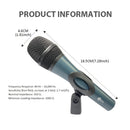 Micrófono dinámico profesional LEXINOVA E835 - Supercardioide, alimentado por USB con conector de 6.35 mm, sonido claro para grabación de voz en vivo, karaoke y presentaciones, diseño duradero para uso manual, micrófono para cantar