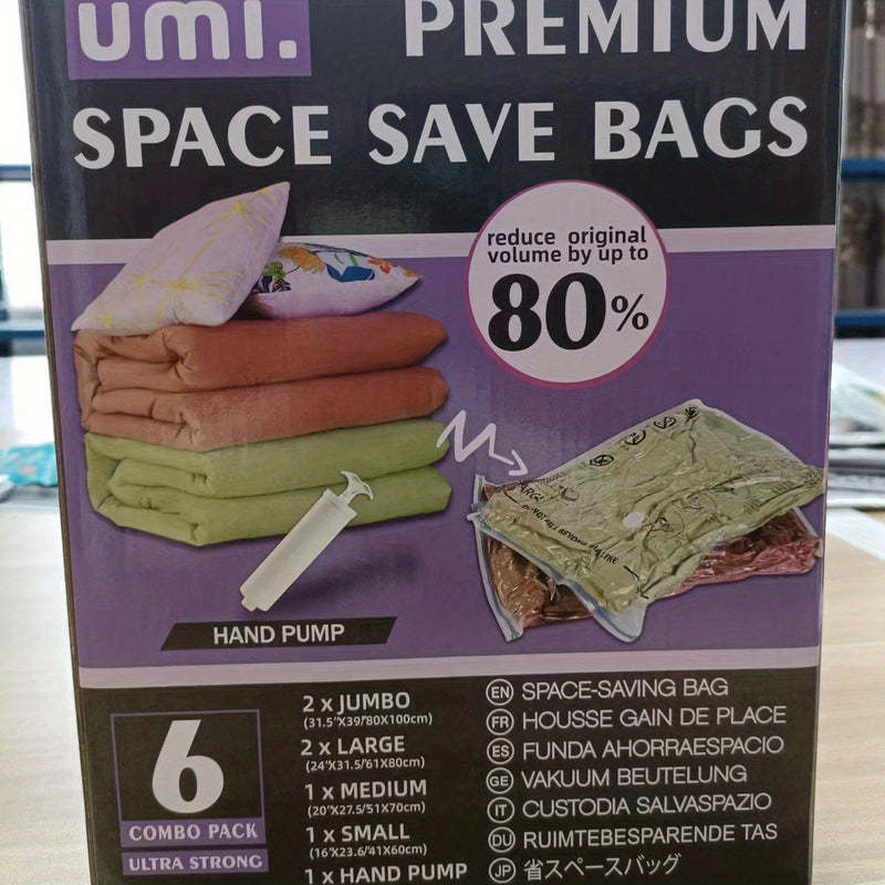 6/8/12pcs Bolsas De Almacenamiento Al Vacío, Bolsas Selladoras De Almacenamiento Al Vacío Ahorradoras De Espacio Para Ropa, Ropa, Ropa De Cama, Edredón, Manta