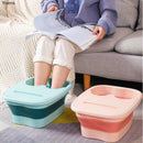 Baño de Pies Plegable - Tubería Colapsible para Spa de Pies, Diseño Ahorrador de Espacio en Azul Pastel/Rosa, Portátil para Hogar, Viajes y Salón, Sin Necesidad de Electricidad, Fácil de Limpiar y Guardar, Cuidado de Pies en Casa, Material Easyclean