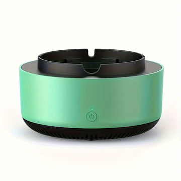 Portacigarrillos Inteligente Purificador de Aire - Elimina Instantáneamente el Humo y Olores, Funciona con Baterías (2 AA No Incluidas), Diseño Redondo Moderno con Efecto Luz Azul, Plástico Duradero para Hogar, Oficina o Bar - Regalo Ideal para Cumpleaño