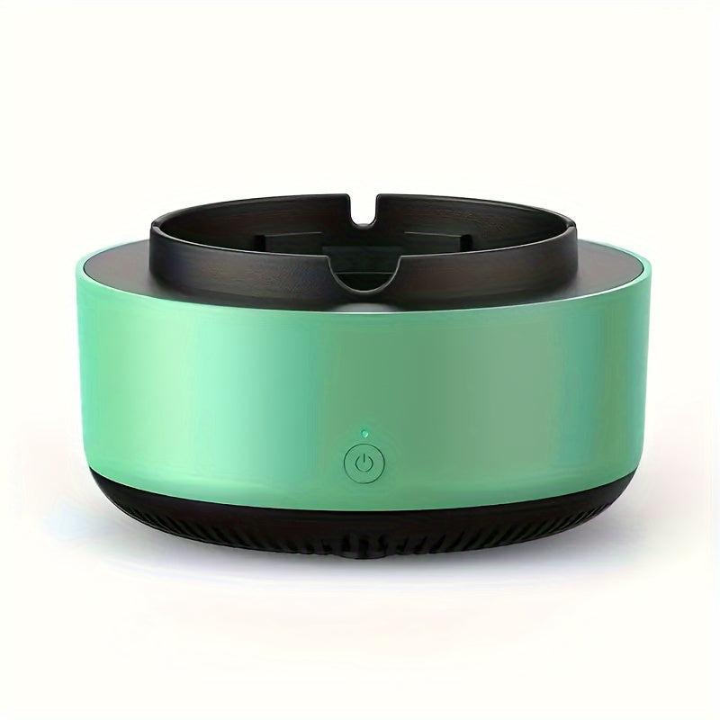 Portacigarrillos Inteligente Purificador de Aire - Elimina Instantáneamente el Humo y Olores, Funciona con Baterías (2 AA No Incluidas), Diseño Redondo Moderno con Efecto Luz Azul, Plástico Duradero para Hogar, Oficina o Bar - Regalo Ideal para Cumpleaño