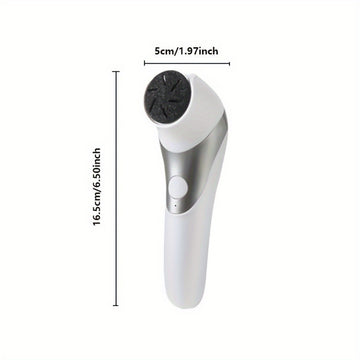 Kit de Cuidado para Pies Portátil con Carga USB - Exfoliador Eléctrico de Dos Cabezales, Herramienta para Pulido y Eliminación de Piel Gruesa en Beige Claro, Cabezas Reemplazables