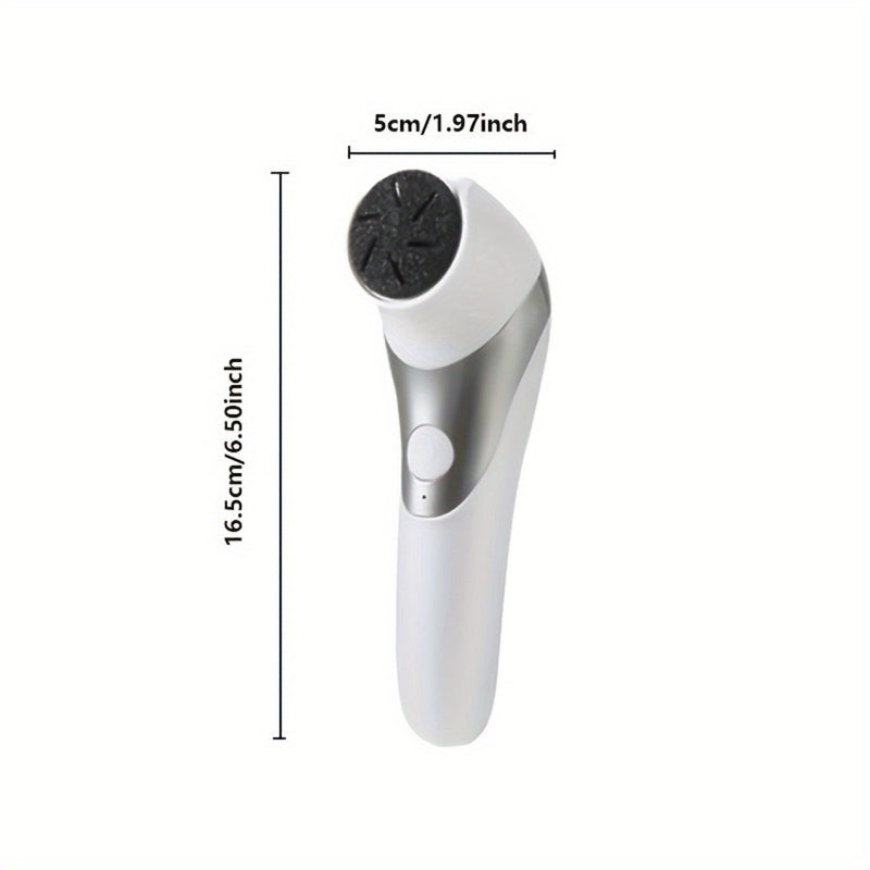 Kit de Cuidado para Pies Portátil con Carga USB - Exfoliador Eléctrico de Dos Cabezales, Herramienta para Pulido y Eliminación de Piel Gruesa en Beige Claro, Cabezas Reemplazables