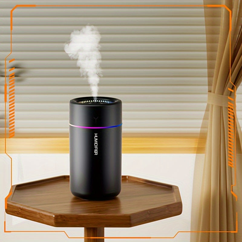 1pc Humidificador de AromaWave con Niebla Fría Alimentado por USB con Luces LED - Plástico, Bajo Voltaje 36V, Difusor Portátil de Aromaterapia para el Hogar, la Oficina y el Dormitorio