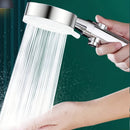 Cabezal de ducha de mano de alta presión con 5 funciones, montaje en pared, manguera de 1.5 m, plástico ABS, botón de encendido/apagado - Accesorio moderno para baño