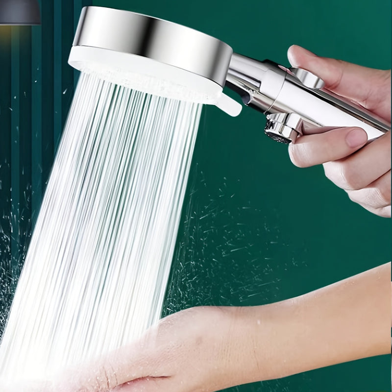 Cabezal de ducha de mano de alta presión con 5 funciones, montaje en pared, manguera de 1.5 m, plástico ABS, botón de encendido/apagado - Accesorio moderno para baño