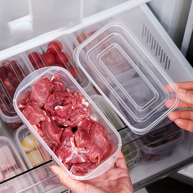 8 piezas de recipientes transparentes para almacenar alimentos de 750 ml con marcas de medición, tapas, apilables, reutilizables, ideales para granos, carne, frutas y verduras, juego de organización y almacenamiento para cocina