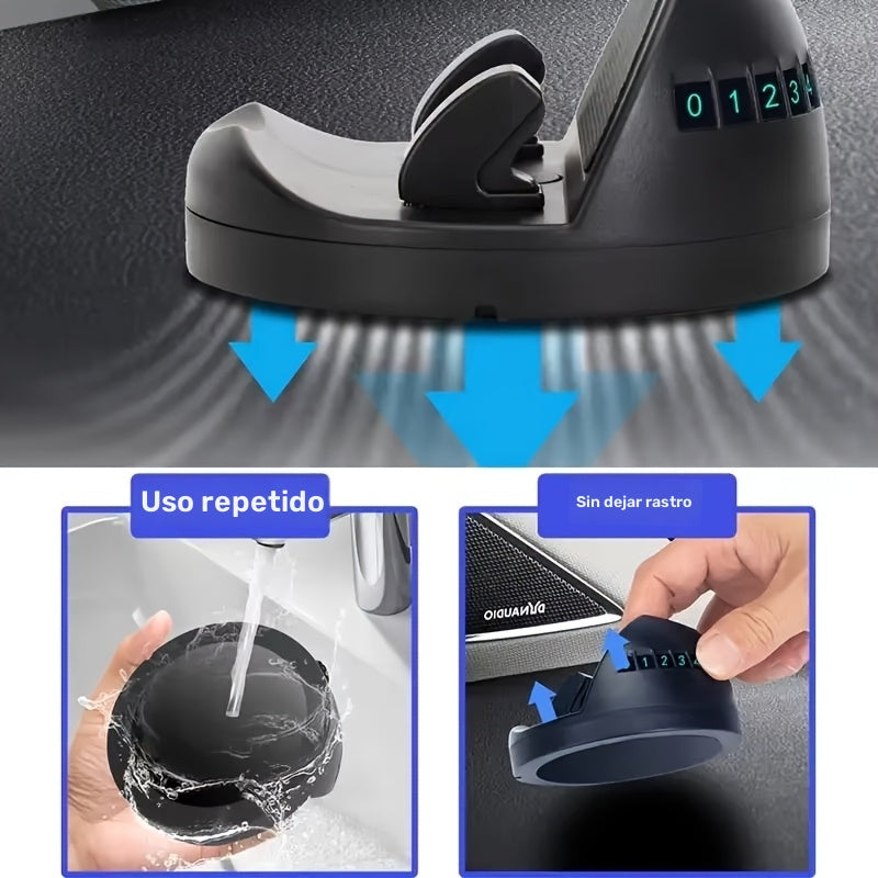 Soporte de teléfono giratorio de 360°, montaje redondo de salida de aire acondicionado de ABS, soporte de teléfono para automóvil impermeable con placa de números luminosos, montaje estable de cabeza para coches