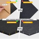 Paneles de espuma de sonido autoadhesivos HERTBER, paquete de 12, negro, baldosas acústicas de alta densidad para oficina, sala de reuniones, sala de estar, estudio, sala de música, sala de juegos, cine - Material de absorción de sonido