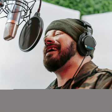 Filtro de Pop de Micrófono de Doble Capa con Cuello de Ganso Ajustable 360° - Ideal para Grabación Vocal y Transmisión en Vivo, Negro