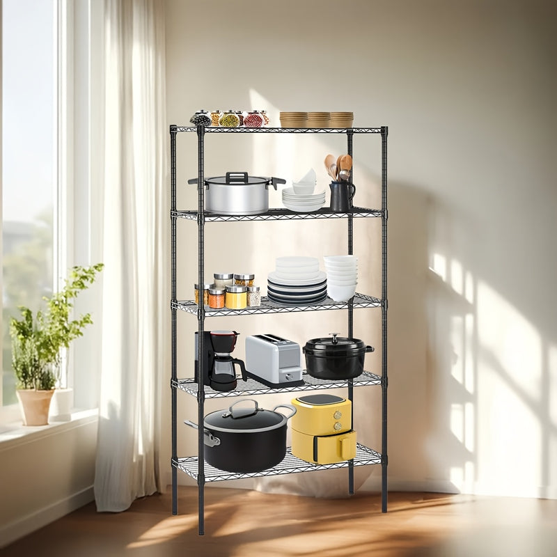 Unidad de Almacenamiento Metálico Resistente de 5 Niveles, - Organizador Multifuncional y Robusto para Cocina, Garaje o Uso Doméstico, Sostiene hasta 20kg+, Fácil Montaje, Organizadores y Almacenamiento de Cocina