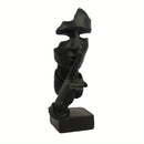 Conjunto de 3 estatuas de Pensador, Tamaño Grande El Silencio es Oro Arte Abstracto Estatua, Escucha No Diga No Moderna Decoración de Escultura de Resina para Hogar, Oficina Estudio Decoración Moderna (Negro)