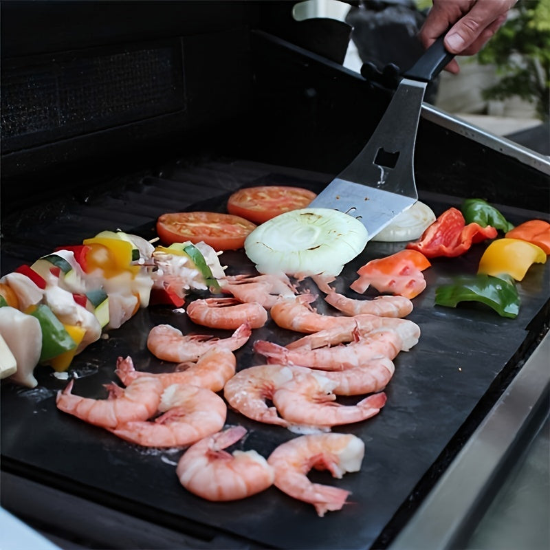 Juego de Alfombrilla para Parrilla de Barbacoa Resistente al Calor y Antiadherente de Fibra de Vidrio para Acampar al Aire Libre, con Base de Teflón