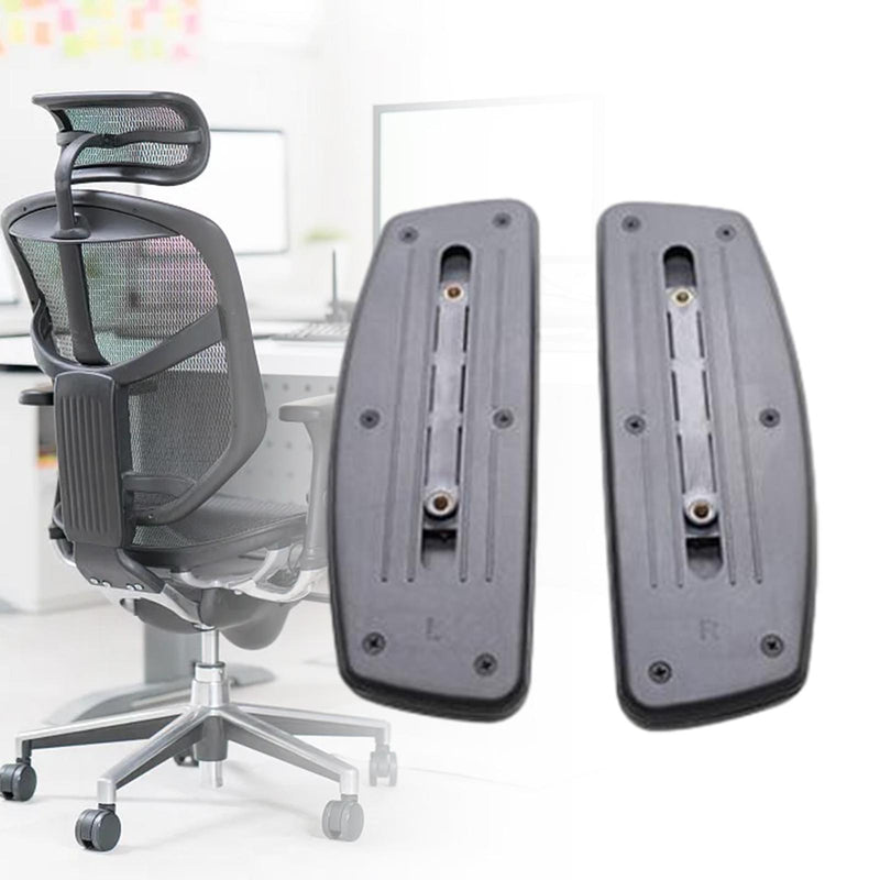 Par de reposabrazos de repuesto para silla de oficina, plástico duradero antideslizante, ajuste universal, negro, sin necesidad de montaje para silla de oficina.