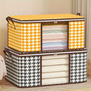 1 Bolsa de Almacenamiento de Gran Capacidad con Estampado de Pata de Gallo y Ventana de Visualización - Tela No Tejida Duradera, Organizador de Ropa Antipolvo y Resistente a la Humedad con Doble Cremallera y Asas - Ideal para Uso Doméstico y de Viaje, Al