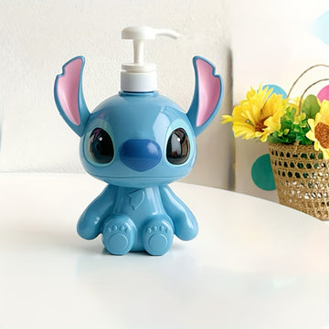1 Unidad, Botella Vacía Grande De Stitch De Disney - Diseño De Personaje Lindo Para Baño/Champú/Lavado De Manos/Dispensador De Loción, Material Plástico Para Decoración De Baño Y Cocina, Regalo Perfecto Para Halloween Y Navidad