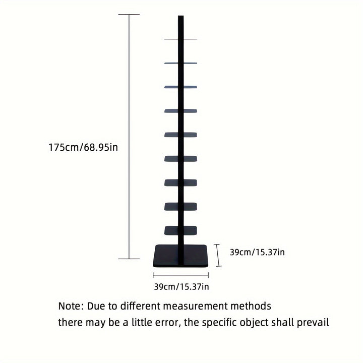 Estantería Giratoria de Hierro de 9 Niveles - Estante de Esquina Ahorra-Espacio para Exhibición en Casa y Oficina