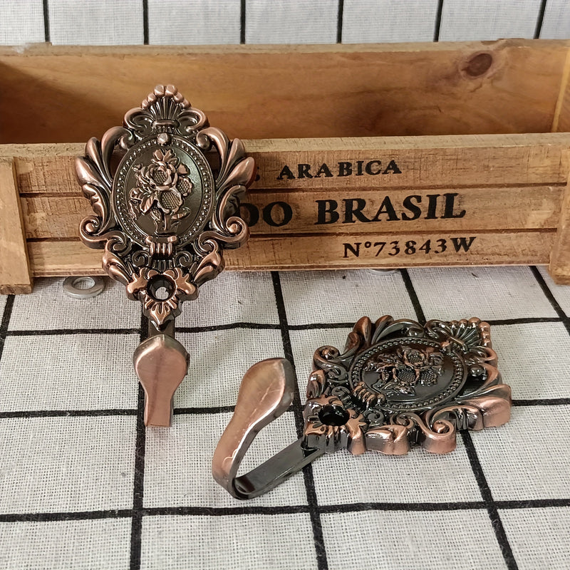 2pcs Gancho Retro de Lujo Ligero, Colgador Metálico Antioxidante Montado en la Pared, Gancho Multifuncional para Colgar Ropa, Toalla y Bata, Accesorios de Baño, Decoración del Hogar