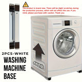 2 piezas de carrito de polea de 24 ruedas de alta resistencia, ajustable de longitud, con cojín antideslizante y freno, sin necesidad de batería, adecuado para refrigerador, lavadora, secadora, accesorios para electrodomésticos, estructura reforzada, dis