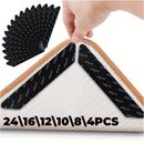Pegatinas Antideslizantes para Alfombras | Paquete Multi de Cintas de Agarre de PVC para Áreas | Sujetadores de Esquina Seguros para Pisos de Madera | Ideal para Dormitorio, Oficina y Uso Doméstico | Fácil de Pegar y Despegar | Duradero en Negro con Supe