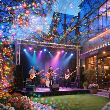 1pc decoración de luces LED para escenario, lámpara solar exterior IP65, 8 modos, iluminación ambiental para escenarios, ideal para jardines, fiestas, bodas, Halloween y Navidad