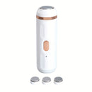 Exfoliador de Pies Portátil Inalámbrico Recargable USB - 2 Velocidades, Diseño Resistente a Arañazos y con Sensor de Presión para Eliminación Suave de Pieles Muertas Beige Claro - Exfoliador Plástico Blanco para Cuidado de Pies Duros y Agrietados, Dispos