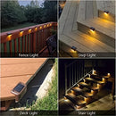 Paquete de 8/16 Luces Solares para Escaleras Exteriores, Iluminación LED para Pasos en Balcón, Patio y Jardín, Decoraciones para Senderos, Eficientes Energéticamente y Fáciles de Instalar, Sin Necesidad de Cableado