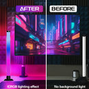 2 barras de luces LED inteligentes NBBUFF para habitación, IC+RGB con control remoto y app, modo de sincronización con música dinámica, alimentación por USB, inalámbricas, cambio de color, regulables, ideales para PC, retroiluminación de TV, salón de mús