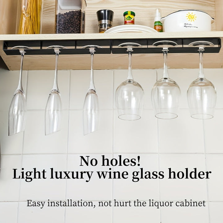 2/4/6 piezas, soporte para copas de vino, acabado pulido, estante colgante de plástico, soporte de secado de vidrio de pierna alta para almacenamiento y organización de bar de cocina.