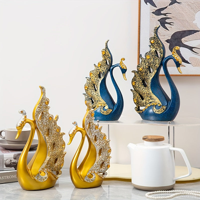 Juego de 2 Estatuas de Cisnes de Resina, Escultura de Pareja, Decoración para el Hogar en Sala de Estar, Dormitorio, Baño, Oficina, Mesa de Comedor, Banquete de Boda, Decoración Central de Chimenea