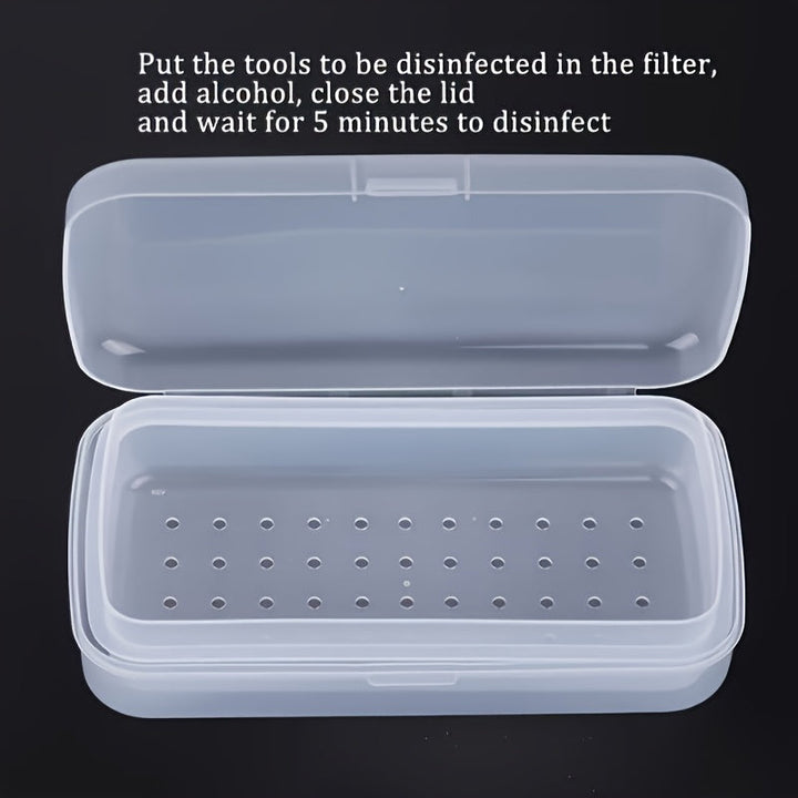 Bandeja de esterilización de acrílico para cuidado de uñas - Caja de almacenamiento transparente con tapa, ideal para desinfectar y limpiar herramientas y equipos de salón de uñas, equipos de salón de uñas|Diseño minimalista|Construcción de acrílico, sum