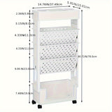 Estantería de 5 Niveles con Ruedas - Almacenamiento Multifuncional para Libros, Revistas y Periódicos - Ideal para Escuela, Aula, Oficina, Dormitorio o Sala