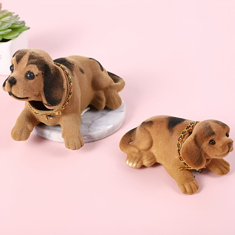 1pc/2pcs Adorable Figura de Perro que Asiente, Juguete para Salpicadero del Coche, Accesorio Interior Divertido | Decoración de Auto con Cabeza Móvil | Construcción en Plástico Duradera, Regalo de Acción de Gracias/Nadal