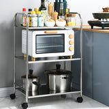 Carrito de acero inoxidable de 3 niveles con ruedas - Estante de almacenamiento versátil para cocina para el hogar, fiestas al aire libre, hoteles y restaurantes - Diseño duradero, fácil de ensamblar y móvil, carrito de cocina para restaurantes | Carrito