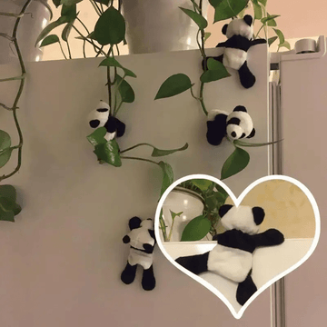 Pegatinas de Panda de Peluche - Encantadoras Decoraciones de Panda en Tela Blanco y Negro para Enredaderas, Paredes y Regalos, Sin Necesidad de Energía, Ideales para la Decoración del Hogar o Fiestas