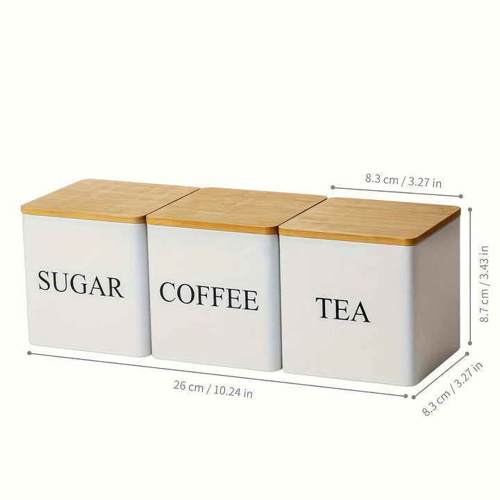 Contenedores de Almacenamiento y Blanco, Recipientes Metálicos para Café, Azúcar y Té, Organización Diaria, Almacenamiento de Cocina