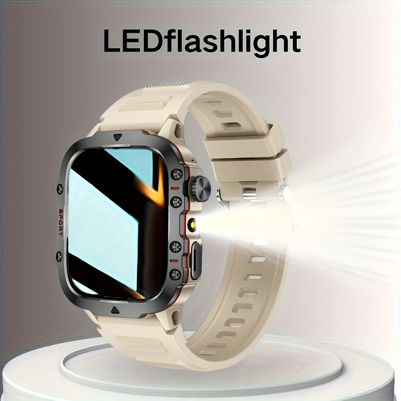 Reloj inteligente, pantalla táctil completa, llamadas inalámbricas, linterna LED, modos deportivos, pulsera y mensajes, pedometría, varios modos deportivos, para for iphone/Android, batería de litio recargable, conexión inalámbrica - Regalo ideal, compat