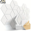 12 piezas de paneles acústicos autoadhesivos LDQ 12"x10"x0,4" - Paneles de espuma de alta densidad con diseño de Y, resistentes al fuego, absorción de ruido y eliminación de eco para hogares, estudios, oficinas (negro/gris oscuro/blanco), paneles de pare