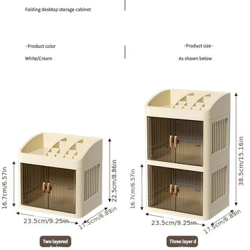 2025 Caja de Almacenamiento de Cosméticos de Escritorio Plegable de Lujo Joven Estilo Cajón de Múltiples Capas para el Cuidado de la Piel Ampliada y Engrosada para un Transporte Fácil