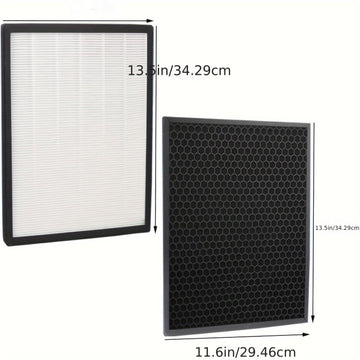 2-Pack Filtros True HEPA y Carbón Activado para Purificador de Aire LEVOIT LV-PUR131, Conjunto de Filtros de Repuesto Compatibles
