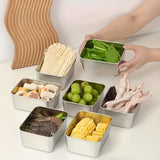 Juego de 9 Recipientes Apilables para Alimentos de Acero Inoxidable con Tapas - Libre de BPA, Organizador Multiusos para Cocina, Apto para Lavavajillas y Contacto con Alimentos, Sin Necesidad de Electricidad