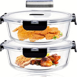Juego de 2/4/6/8 recipientes de vidrio con tapa, versátiles de 950 ml para almacenar comida + 1 esponja de limpieza, con cierre hermético en todos los lados, contenedores de alimentos perfectos para chefs y amantes de la cocina