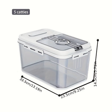 Contenedor de almacenamiento de arroz hermético con tapa transparente - Prueba contra insectos y humedad, dispensador de granos de plástico duradero para la organización de la cocina