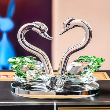 Elegante Figura de Cisne de Cristal para Parejas - Regalo Perfecto para Navidad, Acción de Gracias, Día de San Valentín, Día del Padre y Día de la Madre - Decoración Versátil para Interiores en Cualquier Tipo de Habitación